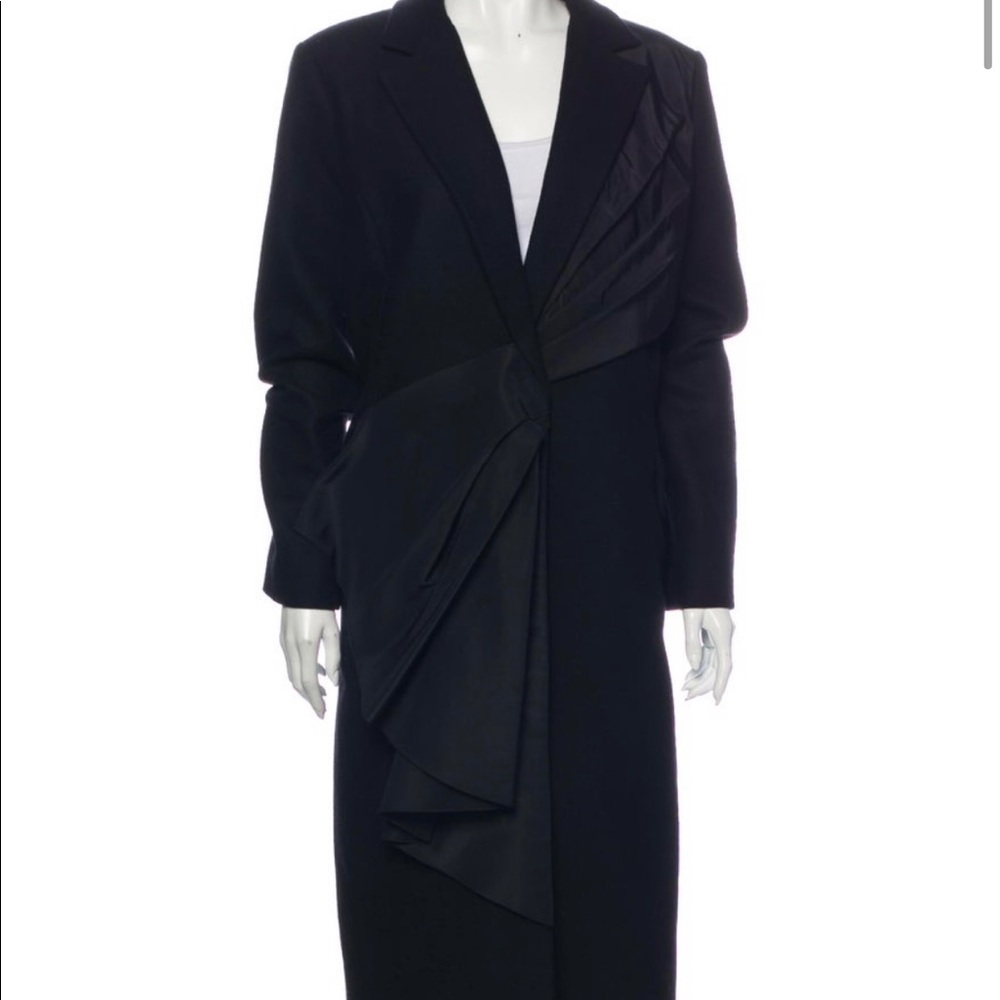 Carolina Herrera wool coat with taffeta bow - Picture 1 of 7